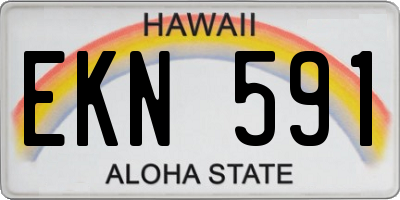 HI license plate EKN591
