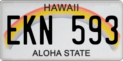 HI license plate EKN593