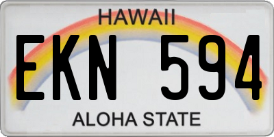HI license plate EKN594