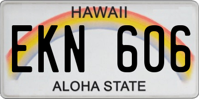 HI license plate EKN606