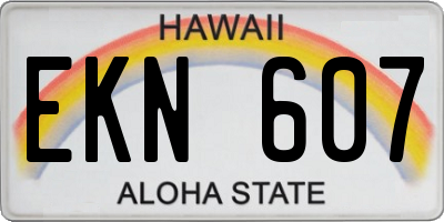 HI license plate EKN607