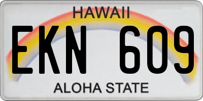 HI license plate EKN609