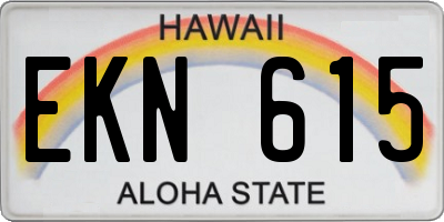 HI license plate EKN615