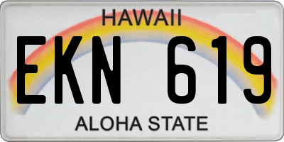 HI license plate EKN619