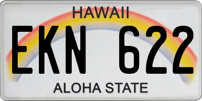 HI license plate EKN622