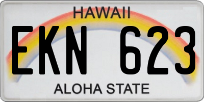 HI license plate EKN623