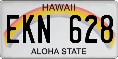 HI license plate EKN628