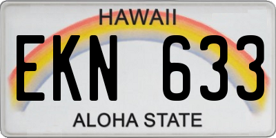 HI license plate EKN633