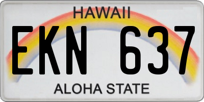 HI license plate EKN637