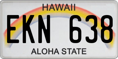 HI license plate EKN638