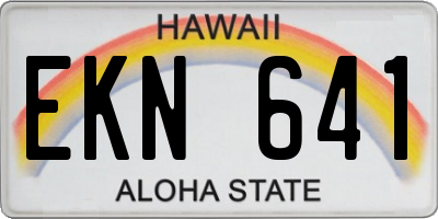 HI license plate EKN641