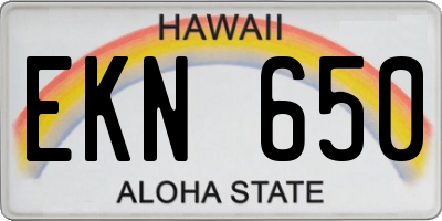 HI license plate EKN650