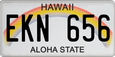 HI license plate EKN656