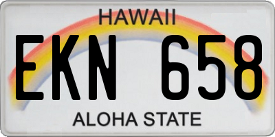 HI license plate EKN658