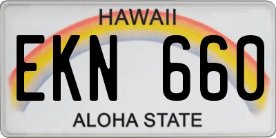 HI license plate EKN660