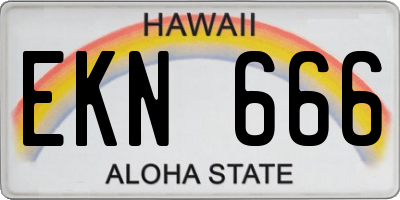 HI license plate EKN666