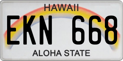 HI license plate EKN668