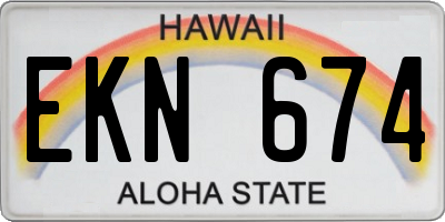 HI license plate EKN674