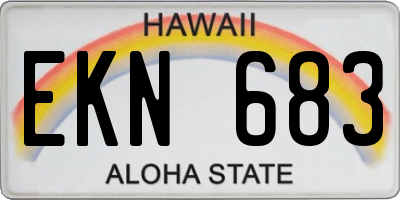 HI license plate EKN683