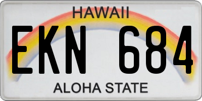 HI license plate EKN684
