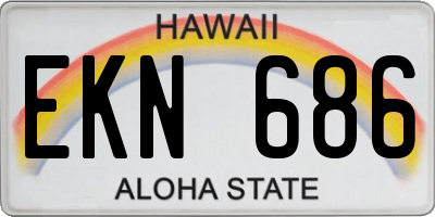 HI license plate EKN686