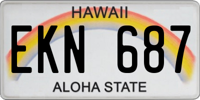 HI license plate EKN687