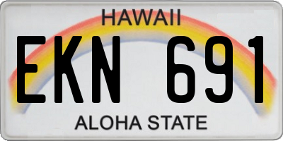 HI license plate EKN691