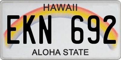 HI license plate EKN692