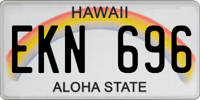 HI license plate EKN696