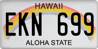 HI license plate EKN699
