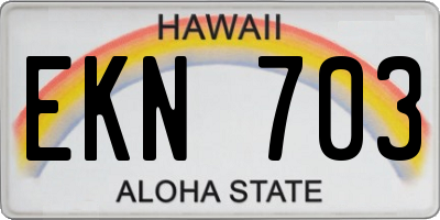 HI license plate EKN703