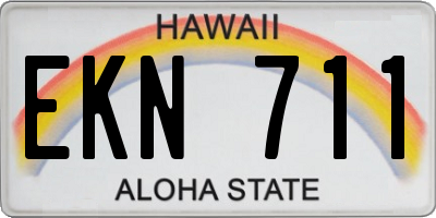 HI license plate EKN711
