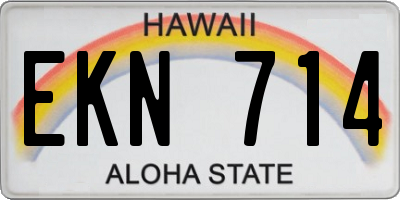 HI license plate EKN714