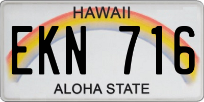 HI license plate EKN716
