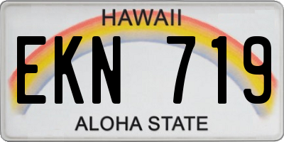 HI license plate EKN719