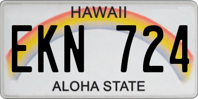 HI license plate EKN724
