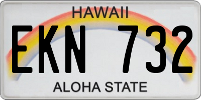 HI license plate EKN732