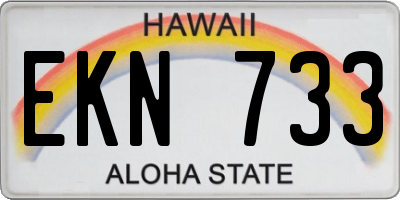 HI license plate EKN733