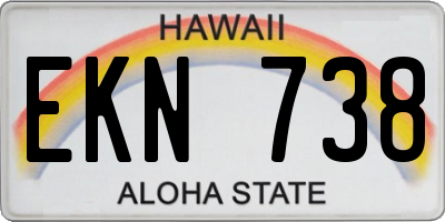 HI license plate EKN738