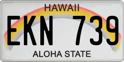 HI license plate EKN739