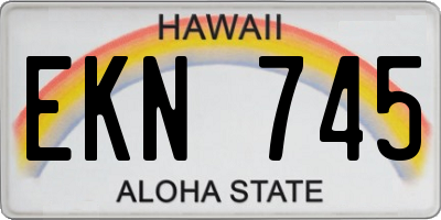 HI license plate EKN745