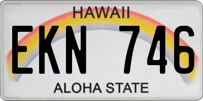 HI license plate EKN746