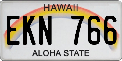 HI license plate EKN766