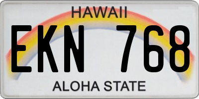 HI license plate EKN768