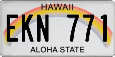 HI license plate EKN771