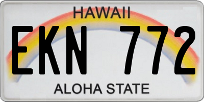 HI license plate EKN772