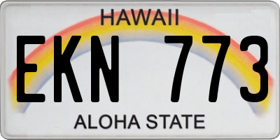 HI license plate EKN773