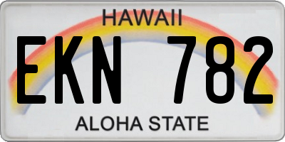HI license plate EKN782