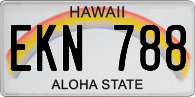 HI license plate EKN788