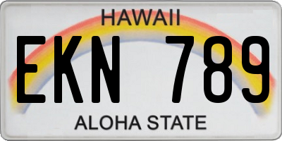 HI license plate EKN789
